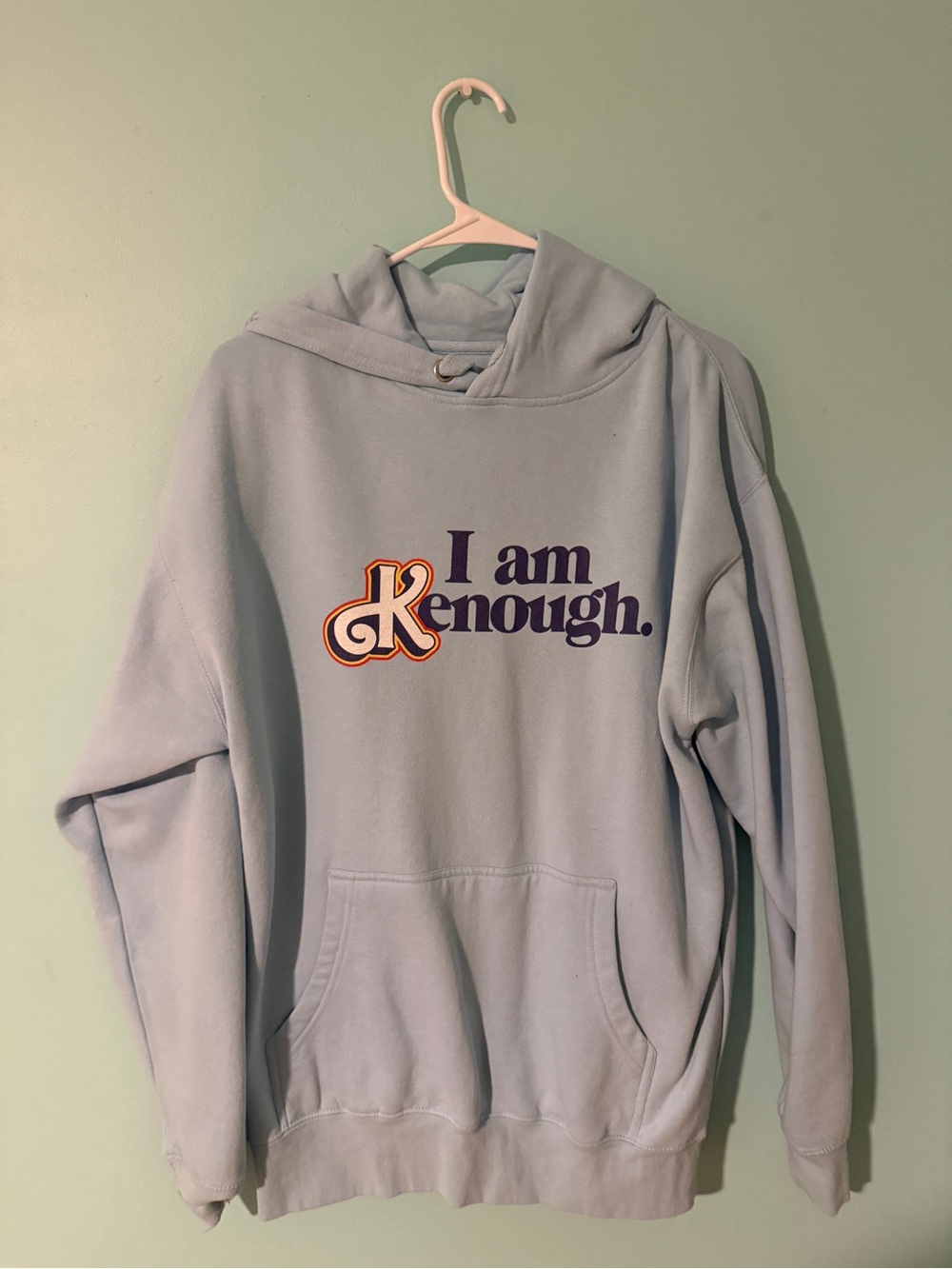 I Am KEnough Barbie Light Blue Graphic Hoodie Sweatshirt